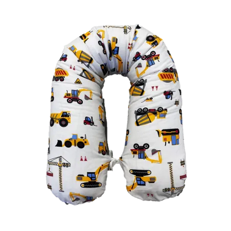 Funda de almohada para bebé con vehículos pesados 25x145 cm, suave algodón