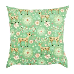 Cojín decorativo Cervatillo 45x45 cm con diseño de bosque, perfecto para la sala de estar
