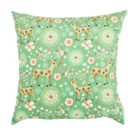 Cojín decorativo Cervatillo 45x45 cm con diseño de bosque, perfecto para la sala de estar