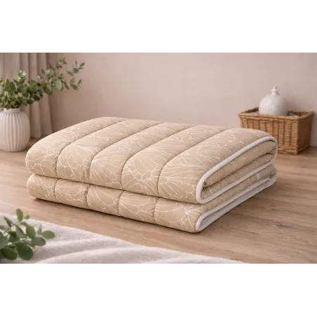 Edredón 4 estaciones microfibra beige 140x200 cm, elegante y cómodo