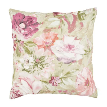 Almohada decorativa con flores pastel 45x45 cm, ideal para la decoración del salón