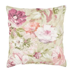 Almohada decorativa con flores pastel 60x60 cm, ideal para decorar la sala de estar