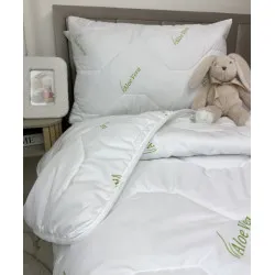 Conjunto edredón y almohada infantil verano Aloe Vera Green 100 g/m² 90x130/45x65 cm