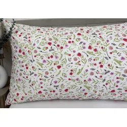 Funda de almohada de algodón Flores Violetas 50x150 cm