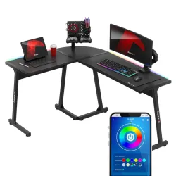 Huzaro Hero 6.0 RGB Negro Escritorio Gaming Esquinero 147 cm