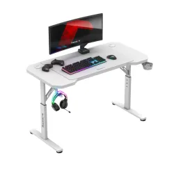 Escritorio gaming Hero 2.6 blanco 120 cm con altura regulable