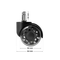 Ruedas Wheels 3.0 Negro para Sillas 6