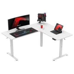 Hero 9.5 Escritorio Gaming Esquinero Eléctrico Blanco 160 cm