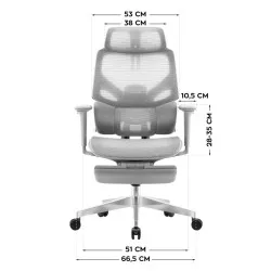 Silla gaming ergonómica Expert 8.7 gris Mesh 12