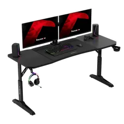 Escritorio gaming Hero 4.6 Negro 160 cm con regulación altura