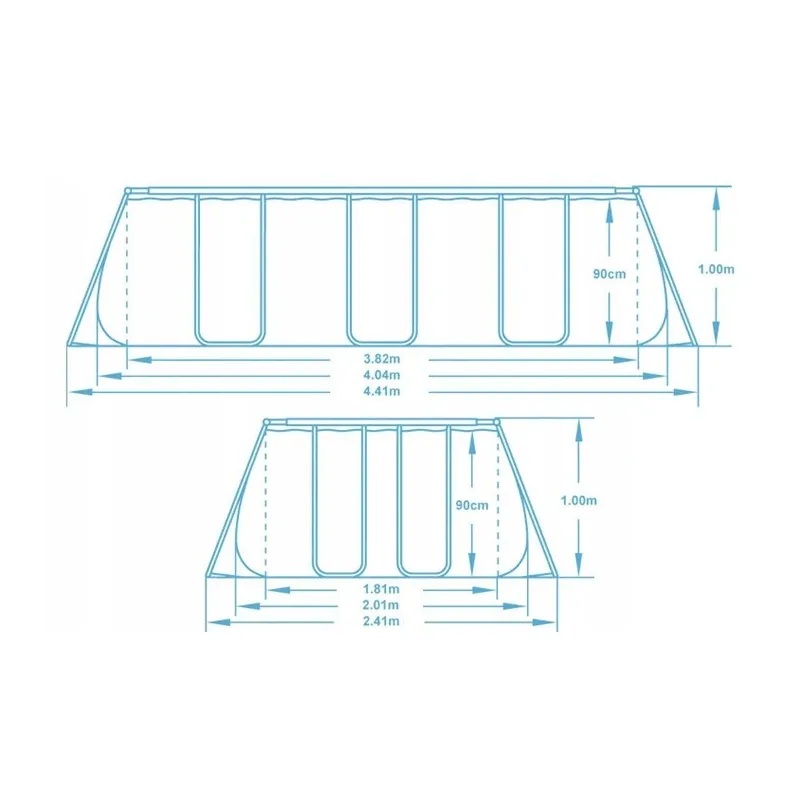 Piscina estructura metálica 404 x 201 x 100 cm, ideal para el relax en el jardín