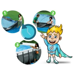 Piscina de verano perfecta, 488 x 244 x 122 cm, para el jardín, 17en1 Bestway 56670