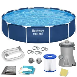 Bestway 56681 Piscina de jardín con estructura 366 x 76 cm 7 en 1
