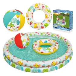 Piscina 3in1 infantil 122 x 20 cm + Anillo + Pelota Bestway 51124