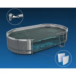 Piscina de jardín con estructura metálica 549 x 274 x 122 cm, resistente para uso exterior