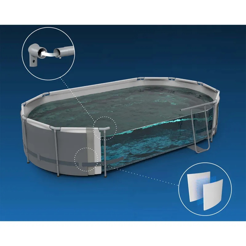 Piscina de jardín con estructura metálica 549 x 274 x 122 cm, resistente para uso exterior