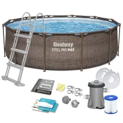 Bestway 56709 Piscina de Marco de Jardín 366 x 100 cm Set 10-en-1