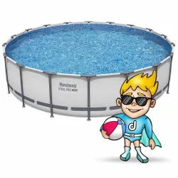 Gran piscina de jardín 549 x 122 cm, ideal para reuniones familiares