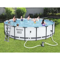 Piscina de jardín con estructura 549 x 122 cm 18en1, fabricada en material resistente
