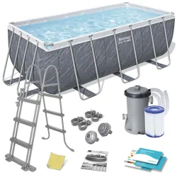 Piscina de jardín con estructura 412 x 201 x 122 cm 11en1 Bestway 56722