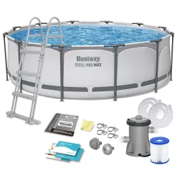 Piscina estructural 366 x 100 cm, set 10en1 para disfrutar en el exterior