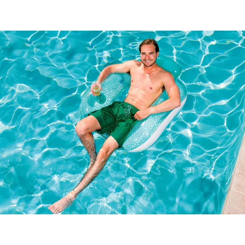 Bestway 43097 Sillón Hinchable Azul para Piscina, ideal para relajarse en el exterior