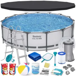 Piscina de jardín con estructura de acero 457 x 107 cm, ideal para disfrutar en verano