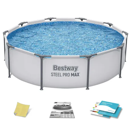 Piscina de jardín con estructura de acero 305 x 76 cm y set 4en1 Bestway 56406