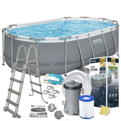 Piscina de jardín con estructura 427 x 250 x 100 cm 11en1 Bestway 56620