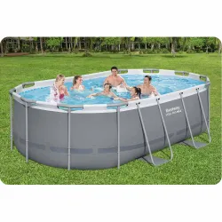Piscina de jardín perfecta con estructura 427 x 250 x 100 cm 11en1 Bestway 56620