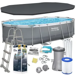 Bestway 56448 Piscina Tubular 488 x 305 x 107 cm con Set 12-en-1
