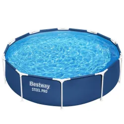 Piscina de jardín 305 x 76 cm 8-en-1, material resistente a los daños