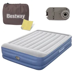 Bestway 67630 Colchón hinchable 203x152x46 cm con bomba eléctrica integrada