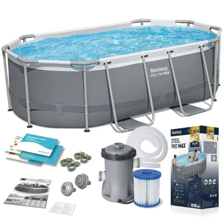 Piscina de jardín 305 x 200 x 84 cm, perfecta para diversión al aire libre, Bestway 5614A