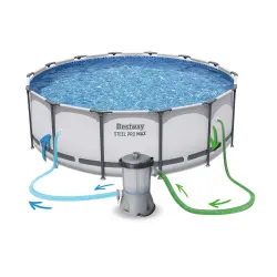 Piscina de jardín 427 x 122 cm para relajación y ocio