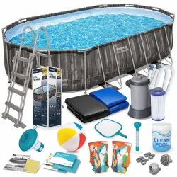 Piscina de jardín con marco 610 x 366 x 122 cm 18en1 Bestway 5611R