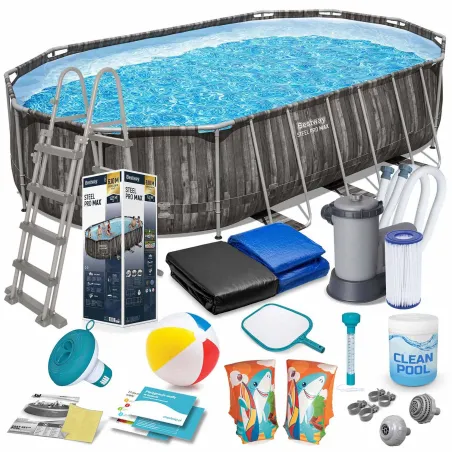 Piscina de jardín con marco 610 x 366 x 122 cm, perfecta para la diversión al aire libre, Bestway 5611R