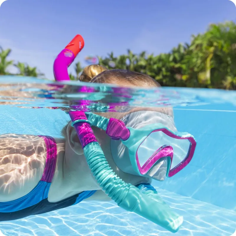 Set de buceo violeta-turquesa, ideal para divertirse en el agua