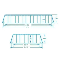 Ideal para relajarse en el jardín, piscina con estructura 640 x 274 x 132 cm