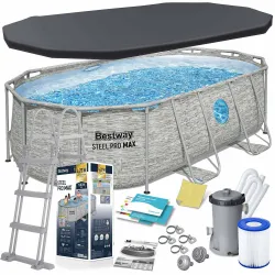 Piscina de Jardín con Estructura Metálica 427 x 250 x 100 cm 12in1 Bestway 56714N
