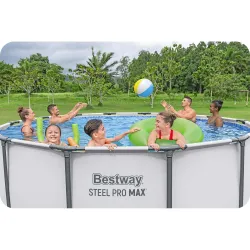 Piscina de jardín 396 x 122 cm en azul, perfecta para la diversión veraniega al aire libre