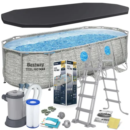 Piscina de jardín con estructura metálica 549 x 274 x 122 cm 12-en-1 Bestway 56716N