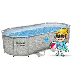Piscina de jardín azul con estructura metálica 549 x 274 x 122 cm Bestway 56716N
