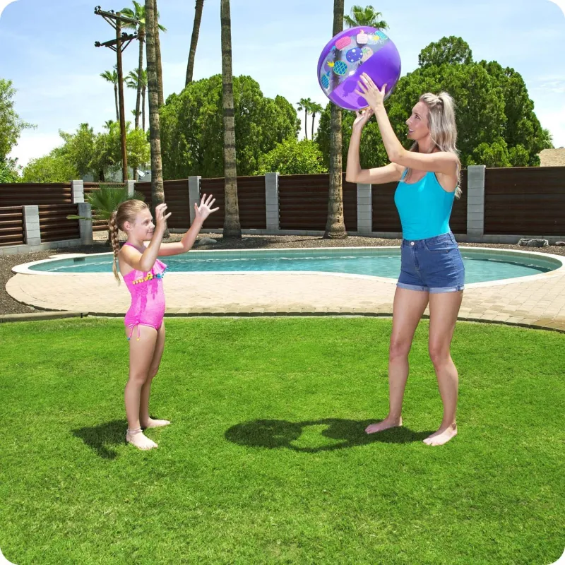 Balón de playa púrpura 51 cm, perfecto para actividades en la playa y la piscina