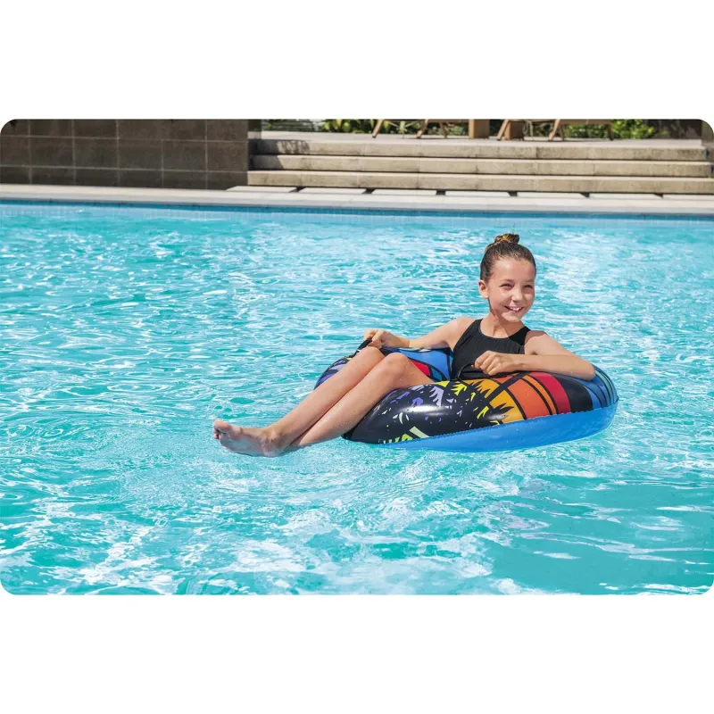 Flotador azul elegante, un gran accesorio para la playa o la piscina