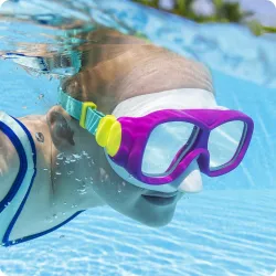 Máscara de natación moderna rosa-turquesa, perfecta para la piscina