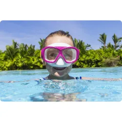 Máscara de natación, rosa-turquesa, ideal para niños en la playa
