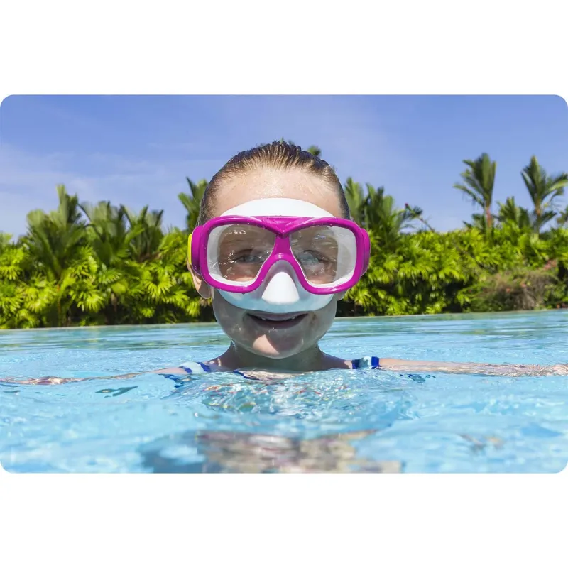 Máscara de natación, rosa-turquesa, ideal para niños en la playa