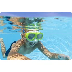 Máscara de natación elegante verde-azul, perfecta para la piscina