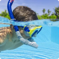Juego de buceo elegante azul marino-gris, ideal para el snorkel